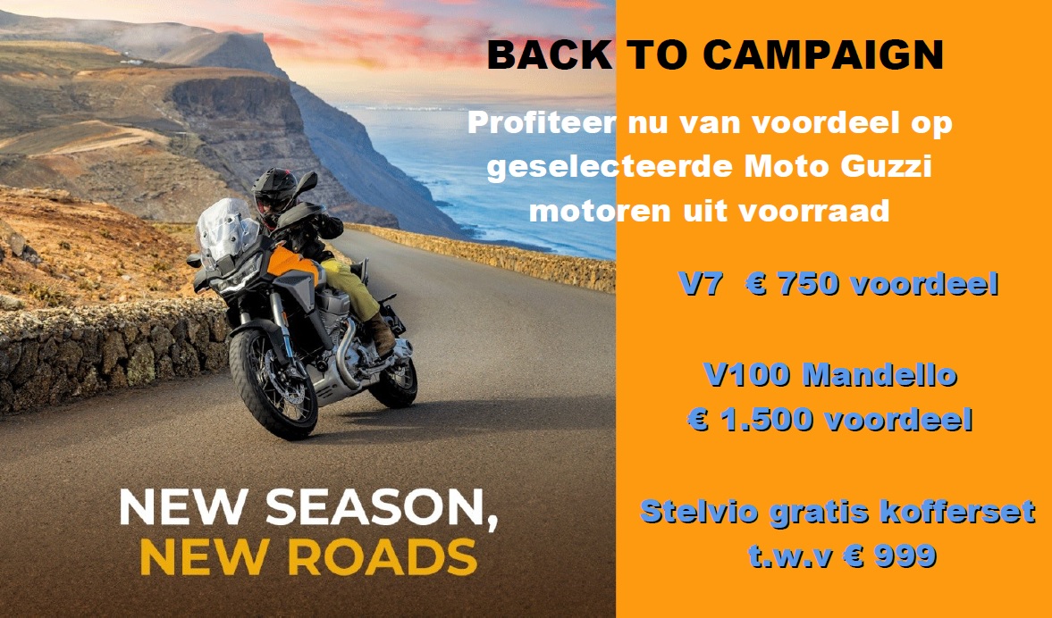 Promo moto guzzi + tot €1000 voordeel!